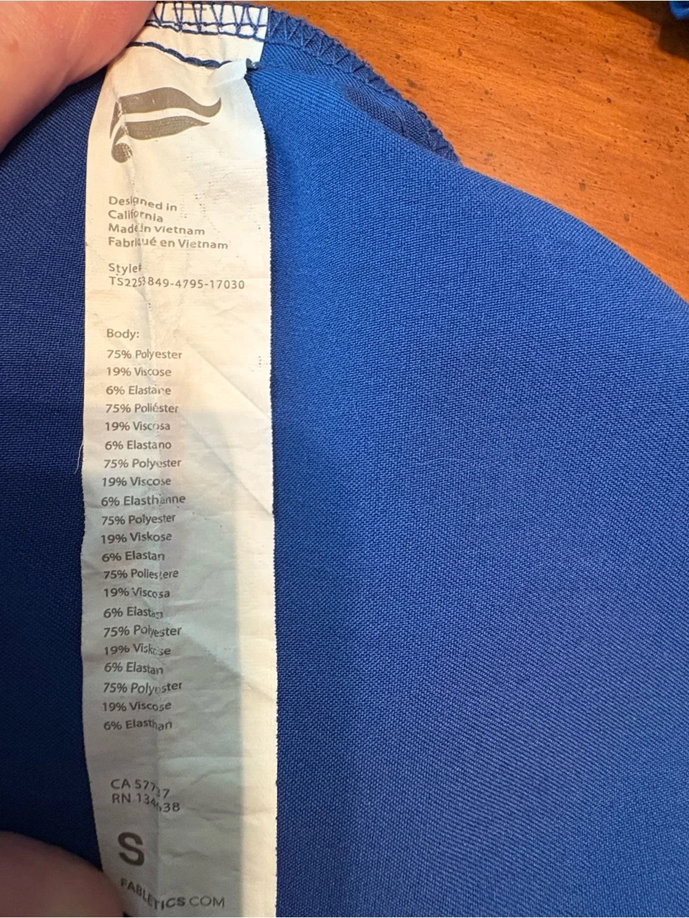 Fabletics Women Royal Blue Scrub Set Joggers (Size M) & 2 Pocket Top (Size S)